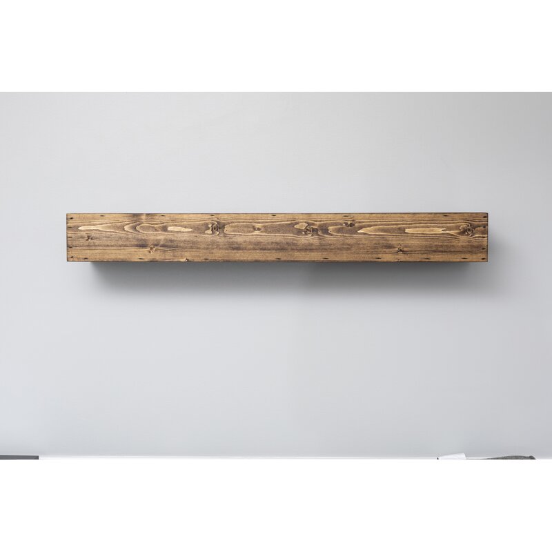 4" H x 36" W x 8" D Dark Walnut Montserrat Pine Solid Wood Floating Shelf CL505