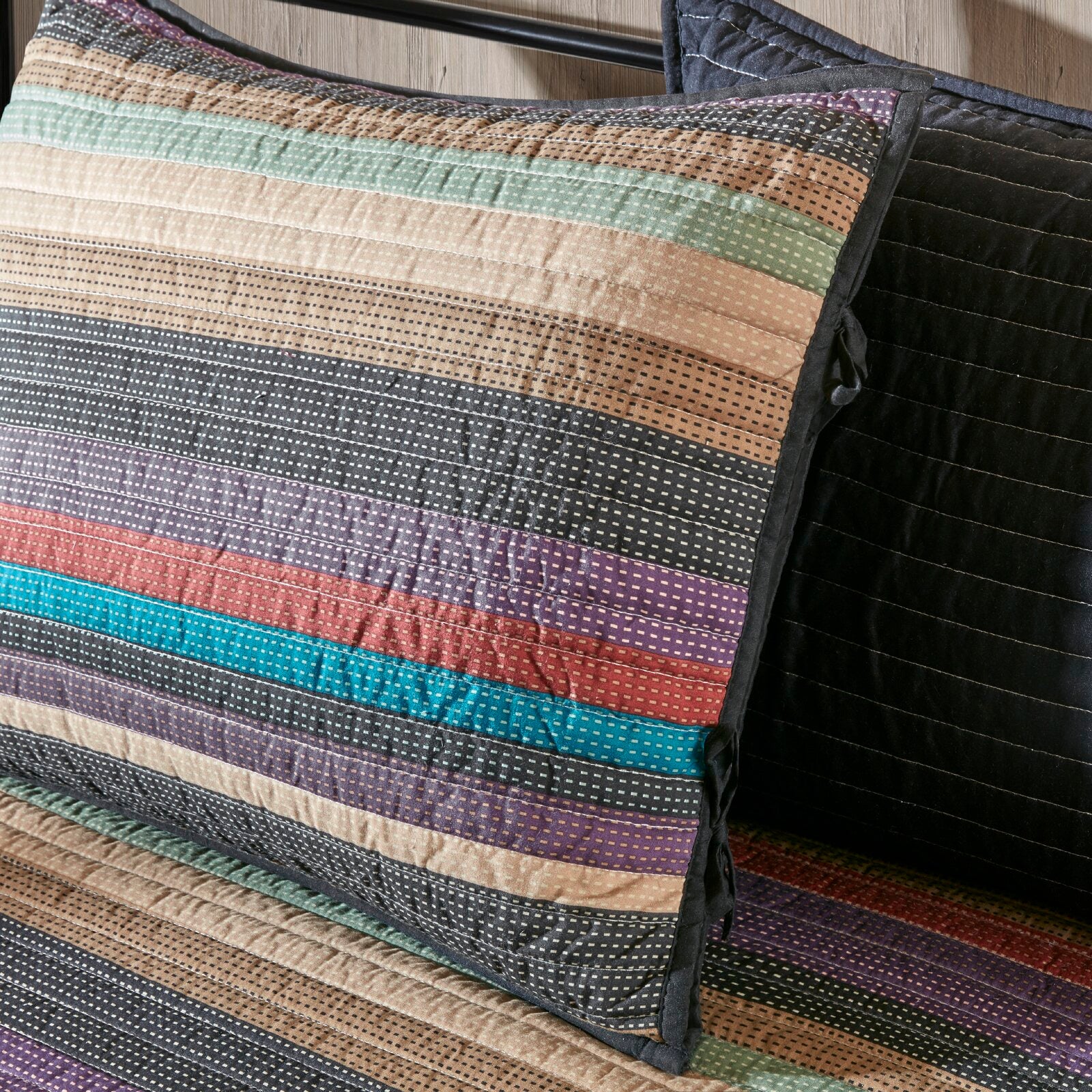 Beige/Purple/Brown/Teal/black Mooresville Reversible Striped 6 Piece Daybed Cover Set Day Bed SC470