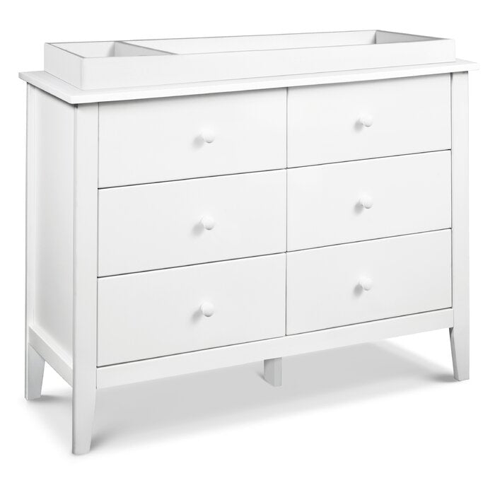White Morgan 6 Drawer Double Dresser