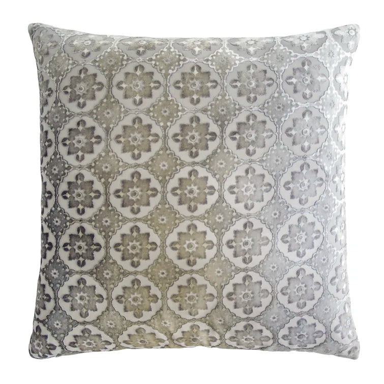 Moroccan Small Metallic Square Pillow Cover & Insert, 18'' x 18''