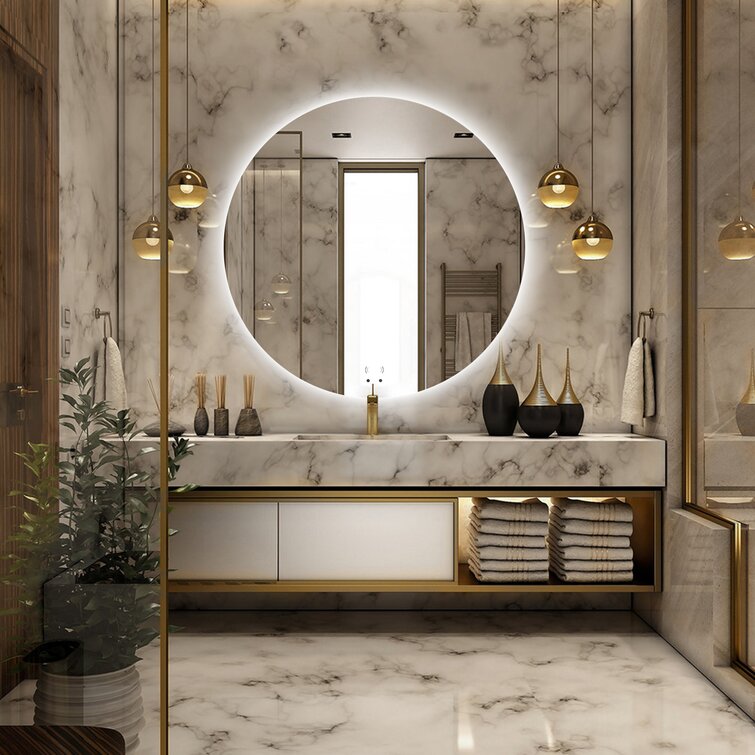 36" x 36" Motion Sensor Modern & Contemporary Frameless Lighted Bathroom / Vanity Mirror