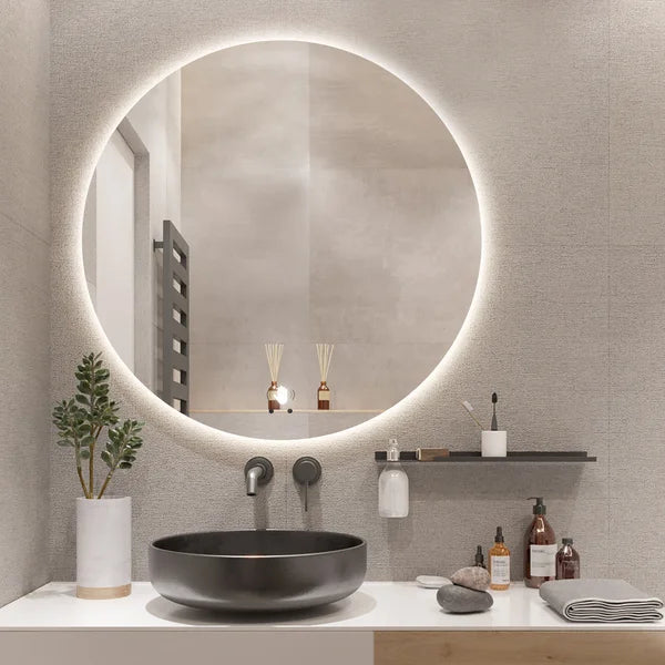 24" x 24" Motion Sensor Modern & Contemporary Frameless Lighted Bathroom / Vanity Mirror