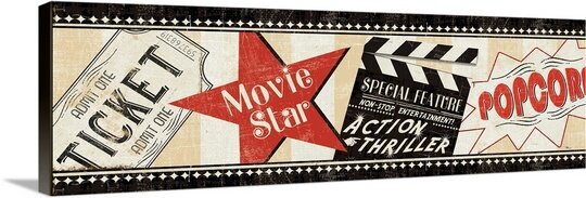 20" H x 60" W x 1.5" D Movie Night Pela Studio - Panoramic Graphic Art