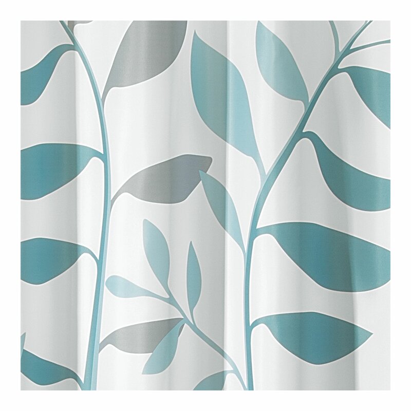 Gray/Blue Munsch Floral Single Shower Curtain #CR1225