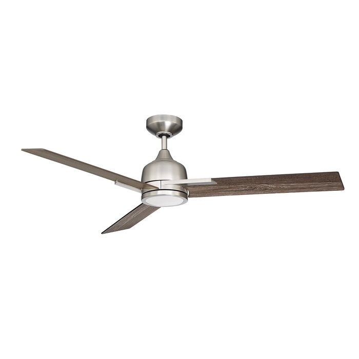 Satin Nickel with Vintage Oak Blades Murakami 52'' Ceiling Fan with LED Lights