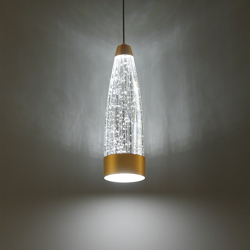 Aged Brass Mystic 1 - Light Single Bell LED Pendant 7168