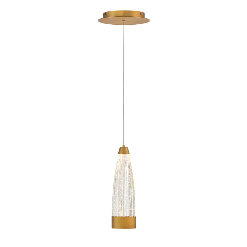 Aged Brass Mystic 1 - Light Single Bell LED Pendant 7168