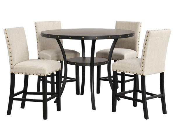2 New Classic Furniture Crispin Natural Beige Counter Height Chairs (set of 2) KB1194-A5-B1-P2