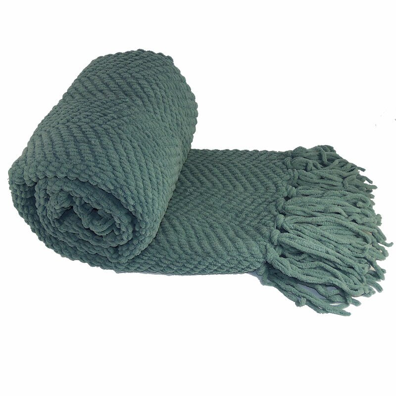 60" x 80" Silver Blue Nader Tweed Throw B62-VS122