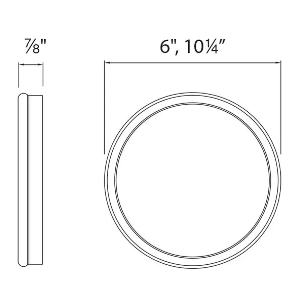 0.88" H x 10" W x 10" D White Nagao 1 - Light Simple Circle Flush Mount