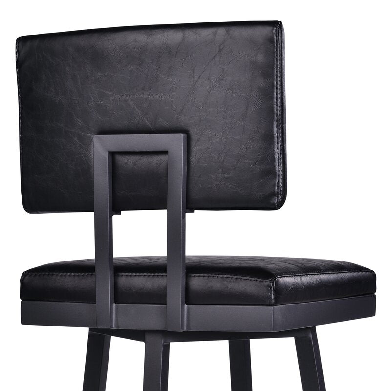 Black Nakagawa Counter Swivel Stool