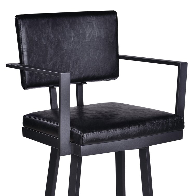 Black Nakagawa Bar & Counter Swivel Stool MG284