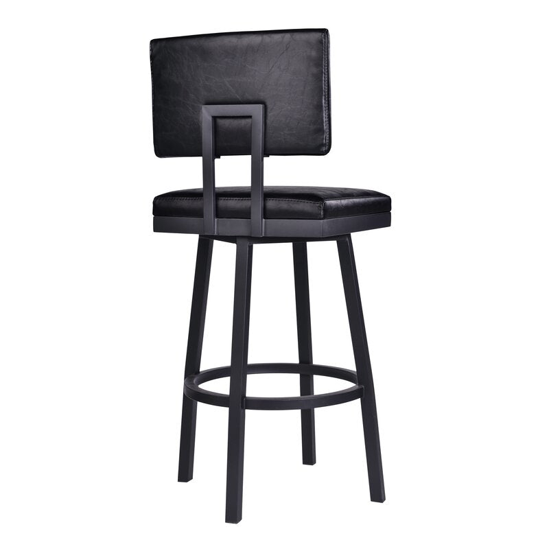 Black Nakagawa Counter Swivel Stool