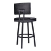 Black Nakagawa Counter Swivel Stool