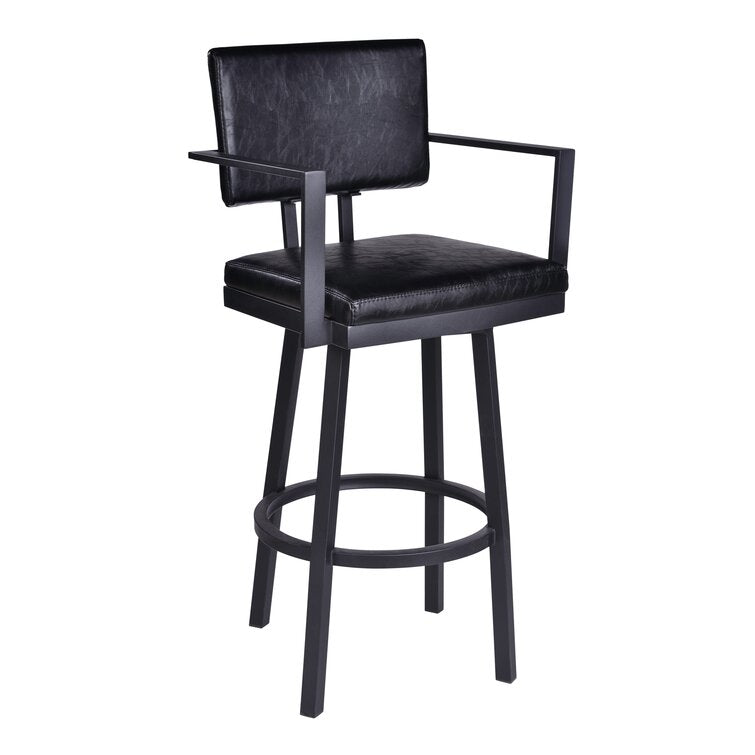 Black Nakagawa Bar & Counter Swivel Stool MG284