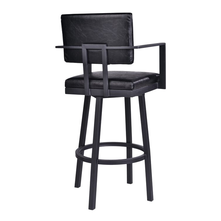 Black Nakagawa Bar & Counter Swivel Stool MG284