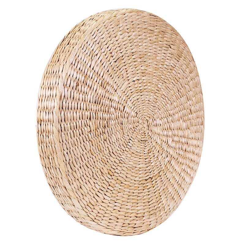 Beige Natural Straw Meditation Outdoor Seat Cushion ee1543