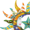 Blue Multi Nature Metal Sun Wall Décor