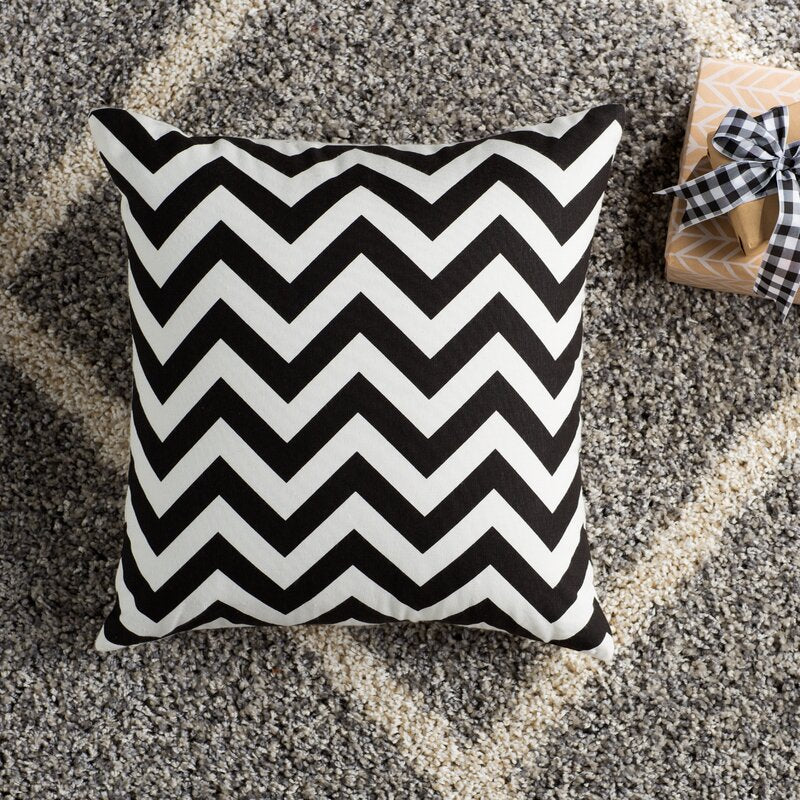 Black Navua Square Cotton Pillow Cover & Insert (Set of 2) B67-VS156