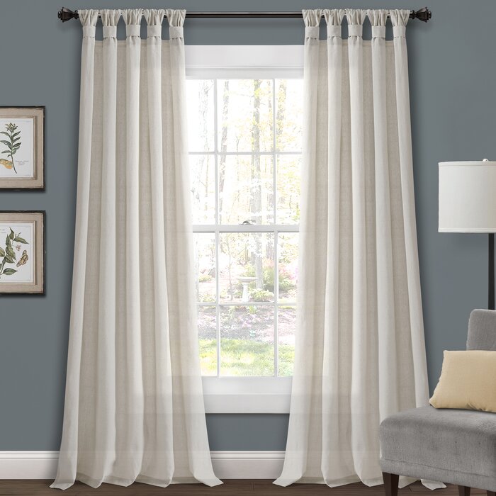 45" x 84" Nayeli Cotton Blend Solid Color Curtain Panels (Set of 2)