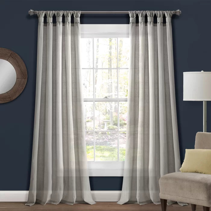 45" x 95" Nayeli Cotton Blend Solid Color Curtain Panels (Set of 2)