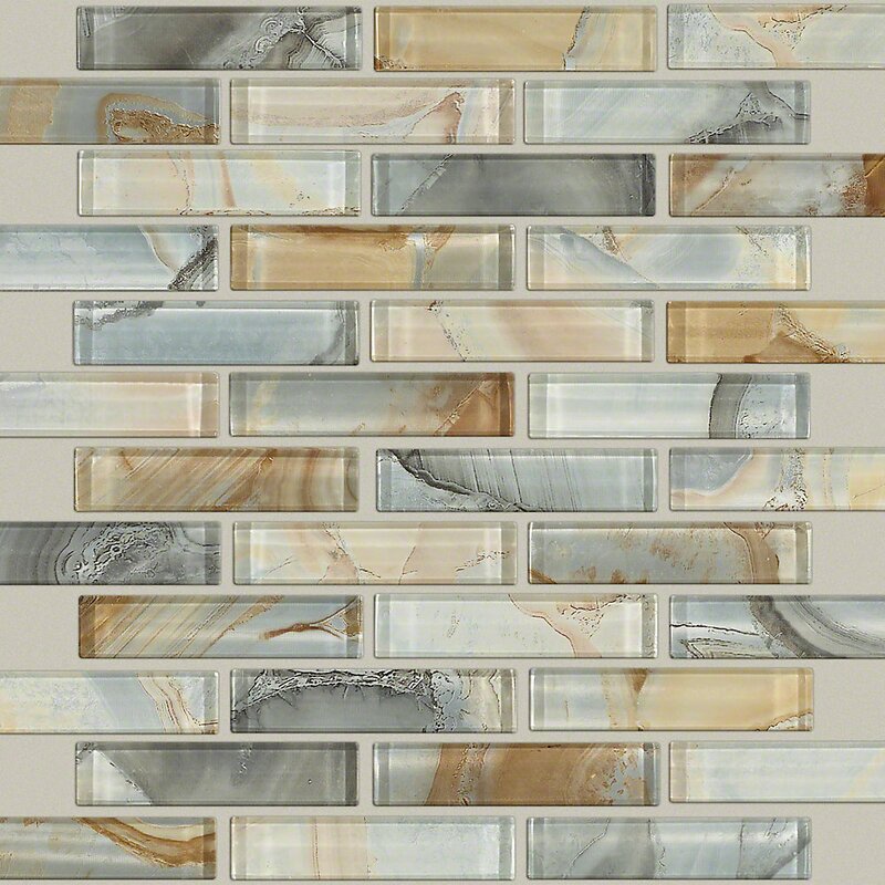15 Sheets - Neptune 1" x 4" Glass Mosaic Tile, Gilt - Approximately 14.4 SQUARE FEET (#K3892)