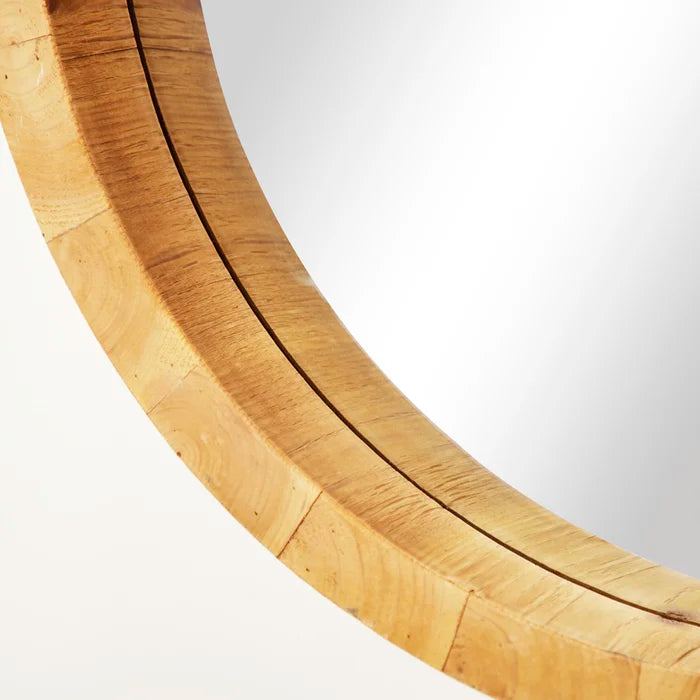 32" x 32" Neva Round Wood Wall Mirror