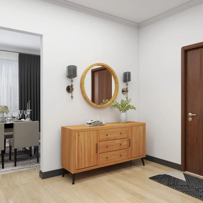 32" x 32" Neva Round Wood Wall Mirror