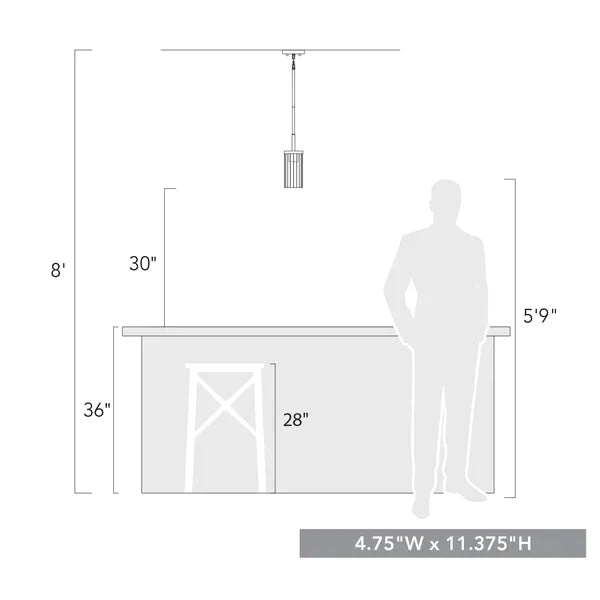 New Fairfield 1 - Light Single Cylinder Pendant