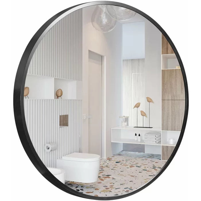 23.62" x 23.62" New Milford Round Metal Wall Mirror