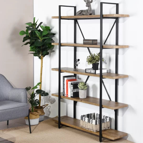 (5 Shelves) 69.9" H x 47.2" W x 12.8" D Newsoms Steel Bookcase