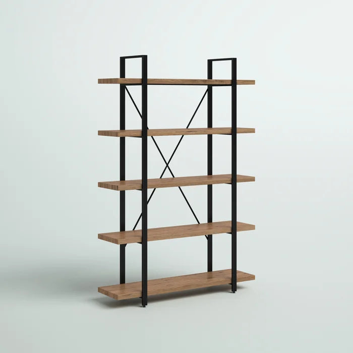 (5 Shelves) 69.9" H x 47.2" W x 12.8" D Newsoms Steel Etagere Bookcase
