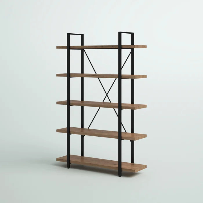 (5 Shelves) 69.9" H x 47.2" W x 12.8" D Newsoms Steel Etagere Bookcase