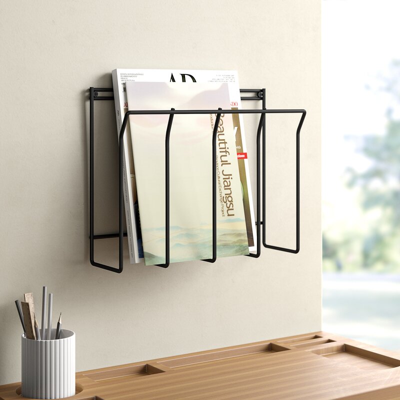 Callie Wall Mounted Wire Magazine/Newspaper Caddy (#842)