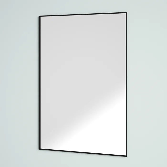 36" x 24" Black Newtown Rectangle Metal Mirror