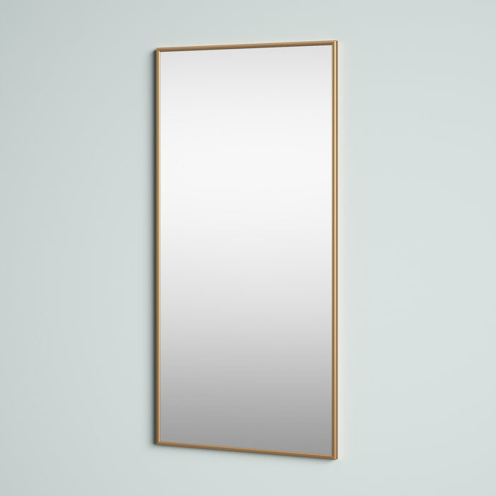 47" x 22" Gold Newtown Rectangle Metal Mirror