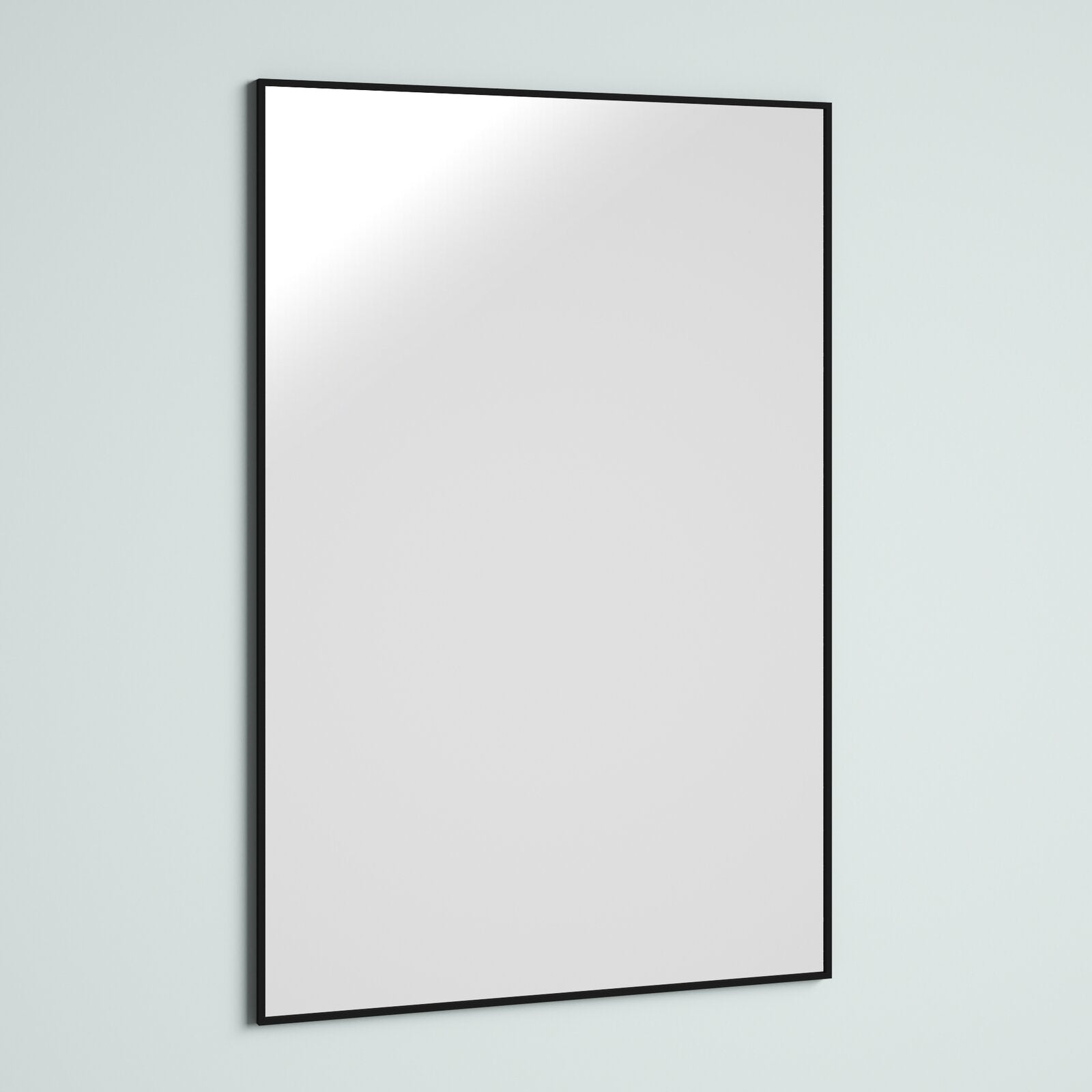 36" x 24" Black Newtown Rectangle Metal Mirror