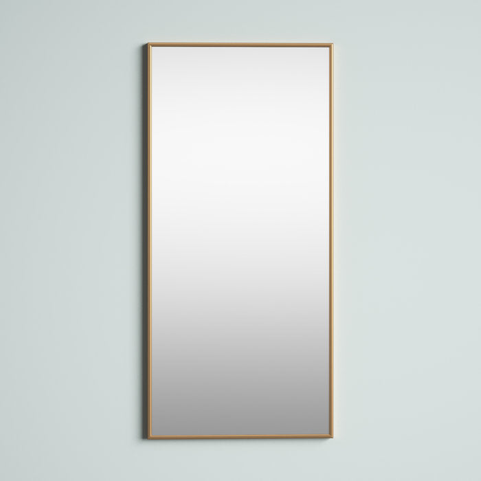 47" x 22" Gold Newtown Rectangle Metal Mirror