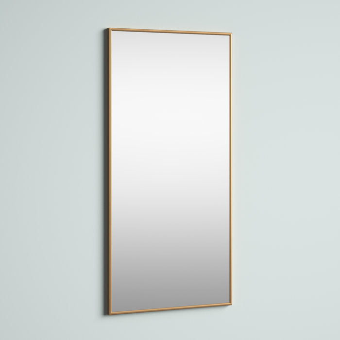 47" x 22" Gold Newtown Rectangle Metal Mirror