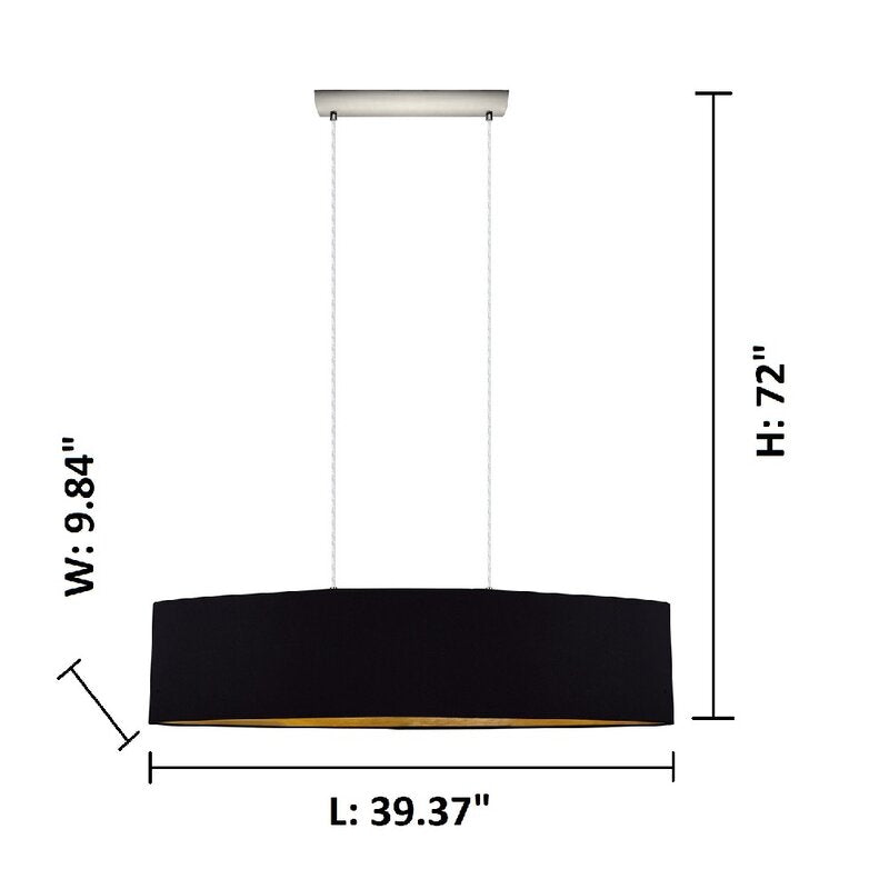Newville 2-Light Kitchen Island Linear Pendant, Cappuccino/Gold (#K4320)