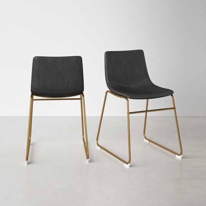 31'' H x 18'' W x 22'' D Black Nia Side Chair (Set of 2)