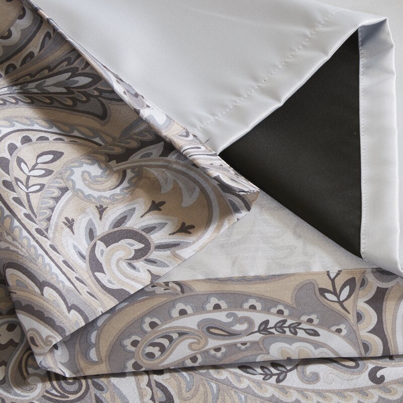 50"W x 84"L Nicci Synthetic Paisley Max Blackout Thermal Grommet Single Curtain Panel