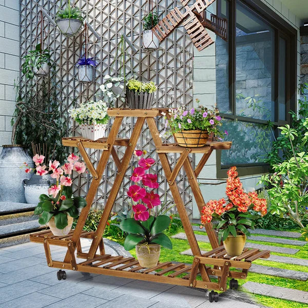 rectangle plant stand indoor Nicholes Rectangular Multi-Tiered Plant Stand – Salvage & Co Indy