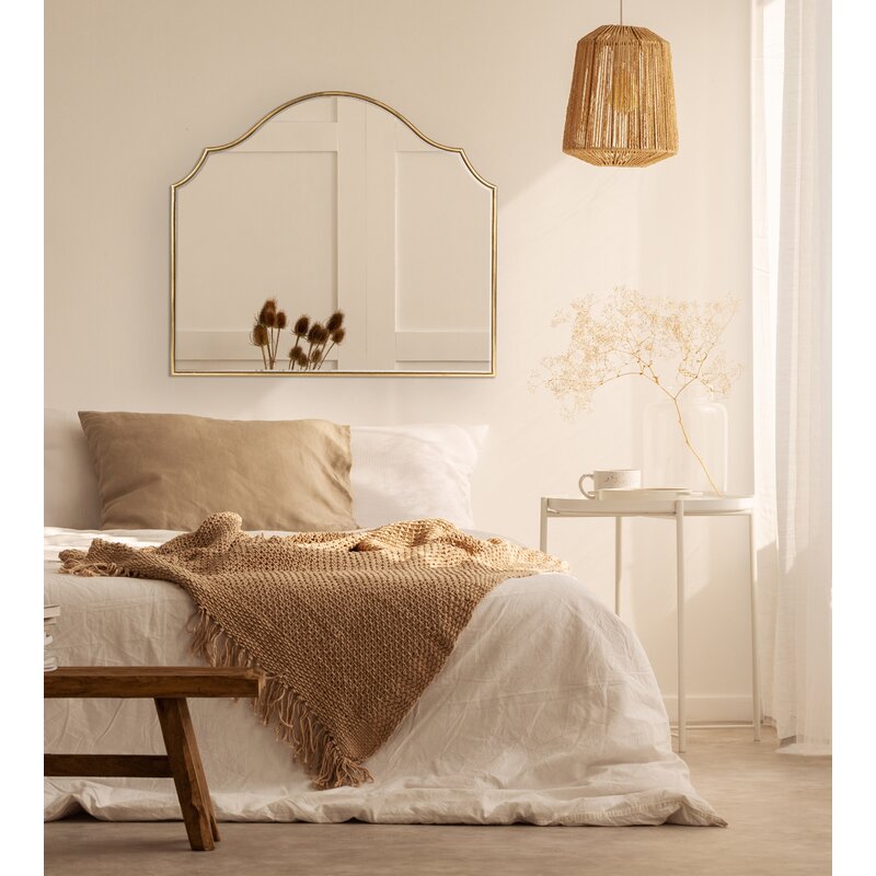 27.5" x 31.5" Gold Nickolas Beveled Accent Mirror