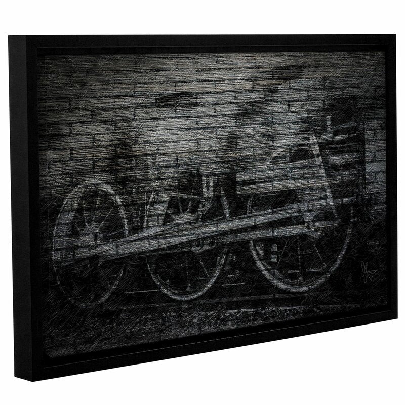 Night Train - Floater Frame Drawing Print 8"x12"x2"