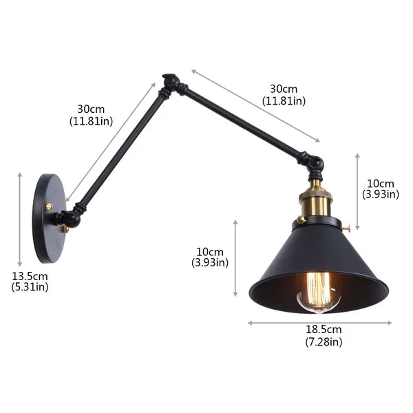 Black Niko 1 - Light Dimmable Swing Arm