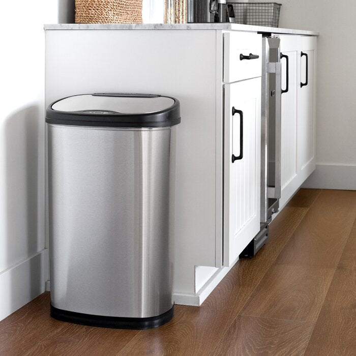 Nine Stars Stainless Steel 13.2 Gallon Motion Sensor Trash Can (#K1636)