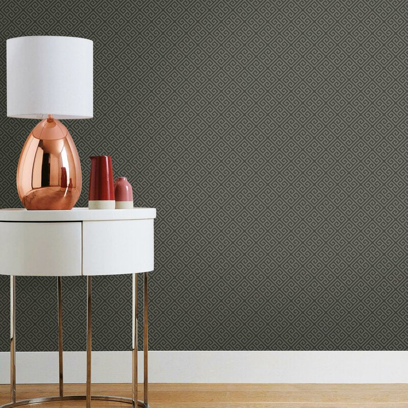 Black Noelle 16.5' L x 20.5" W Peel and Stick Wallpaper Roll (2 rolls) B79-KS285