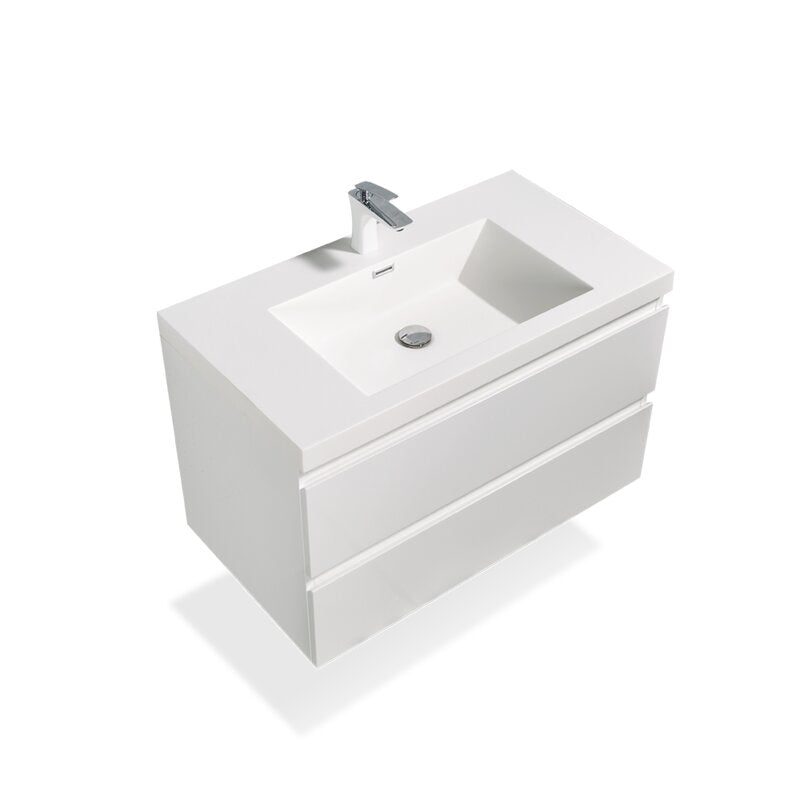 36" Single Bathroom Solid Surface Top