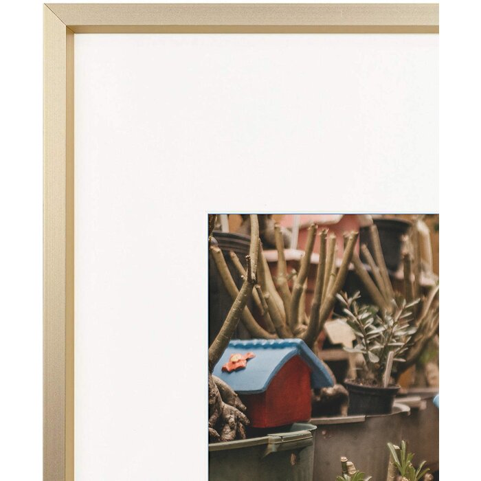 11" x 14" Gold Norcross Aluminum Thin-Border Design Picture Frame (Set of 3) #HA1019